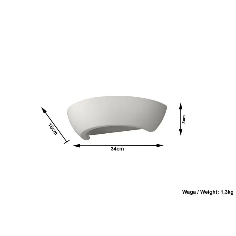Applique céramique OSKAR, céramique/verre, blanc, E27 - Pas cher