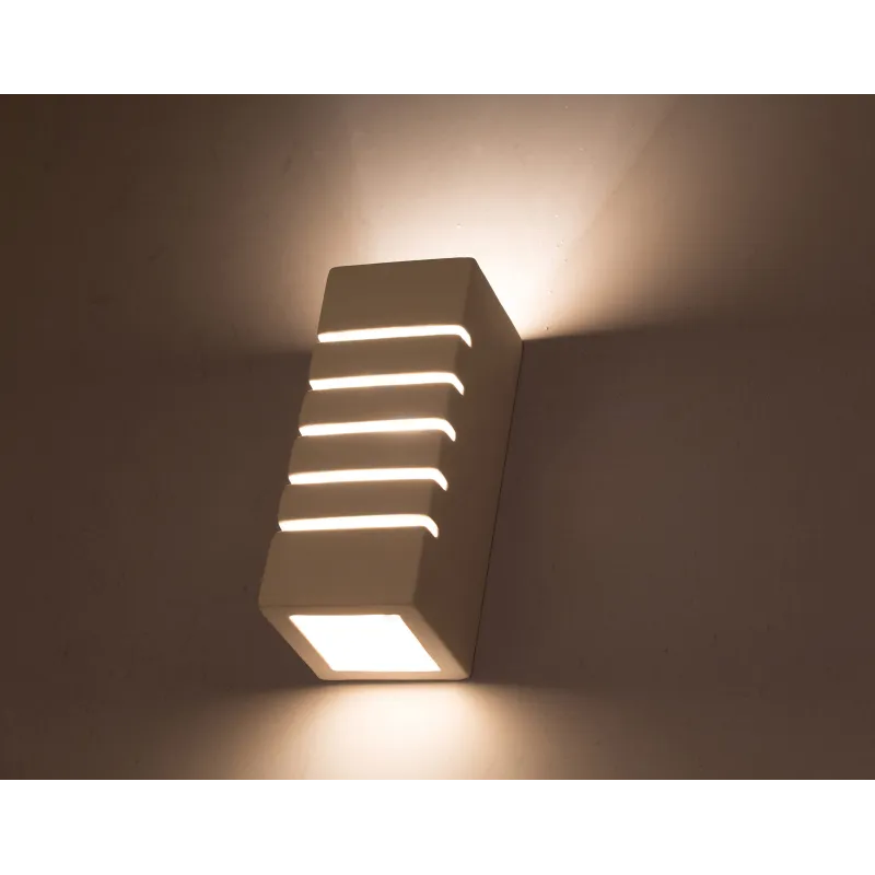Applique céramique SAMIR, céramique/verre, blanc, E27 - Pas cher