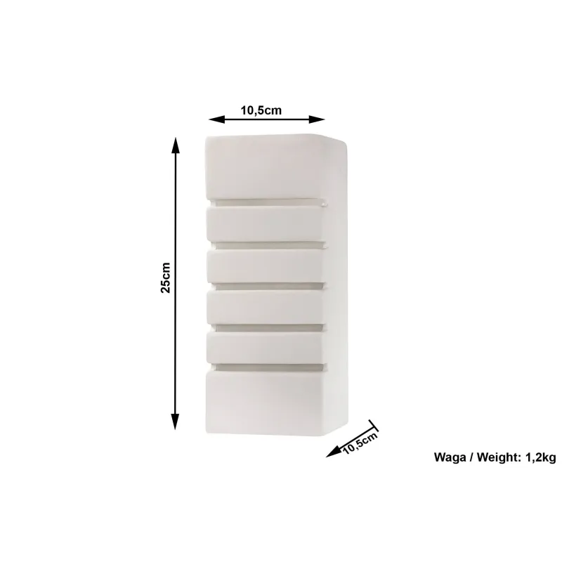 Applique céramique SAMIR, céramique/verre, blanc, E27 - Pas cher