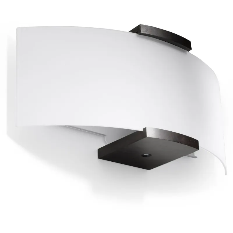 Applique EMILIO, bois/verre, wenge - Pas cher