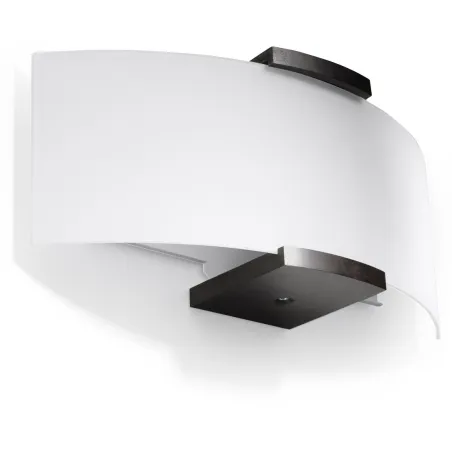 Applique EMILIO, bois/verre, wenge - Pas cher