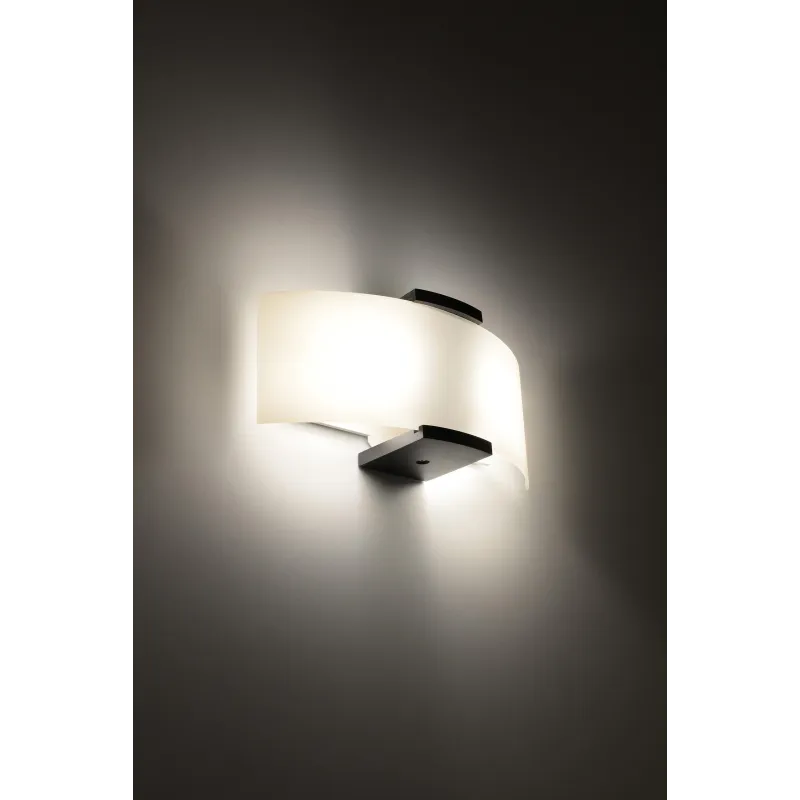 Applique EMILIO, bois/verre, wenge - Pas cher