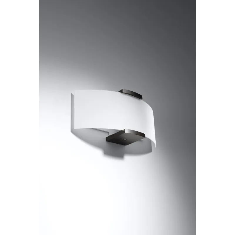 Applique EMILIO, bois/verre, wenge - Pas cher