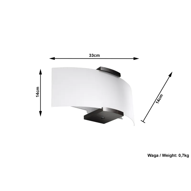 Applique EMILIO, bois/verre, wenge - Pas cher