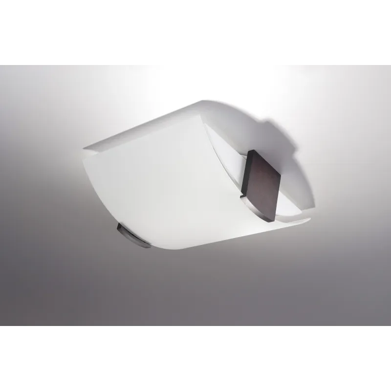 Plafonnier EMILIO, bois/verre, wenge, E27 - Pas cher