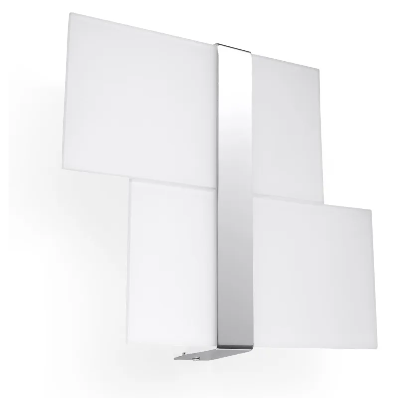 Applique MASSIMO, acier/verre, blanc/chrome - Pas cher