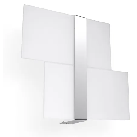 Applique MASSIMO, acier/verre, blanc/chrome - Pas cher