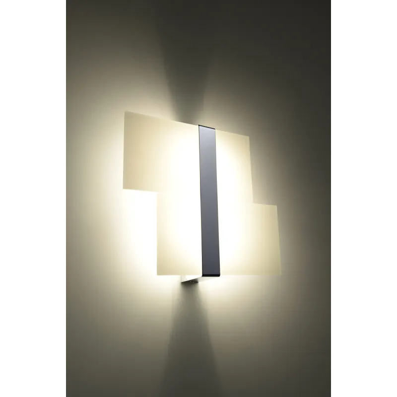 Applique MASSIMO, acier/verre, blanc/chrome - Pas cher