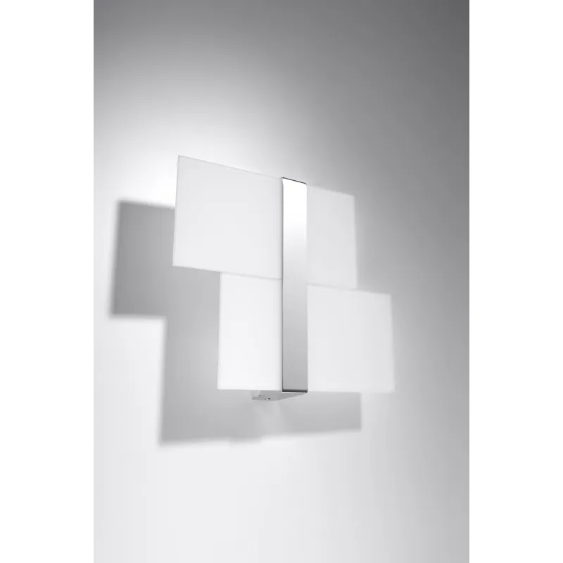 Applique MASSIMO, acier/verre, blanc/chrome - Pas cher