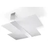 Plafonnier MASSIMO, acier/verre, blanc/chrome, E27 - Pas cher