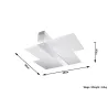 Plafonnier MASSIMO, acier/verre, blanc/chrome, E27 - Pas cher
