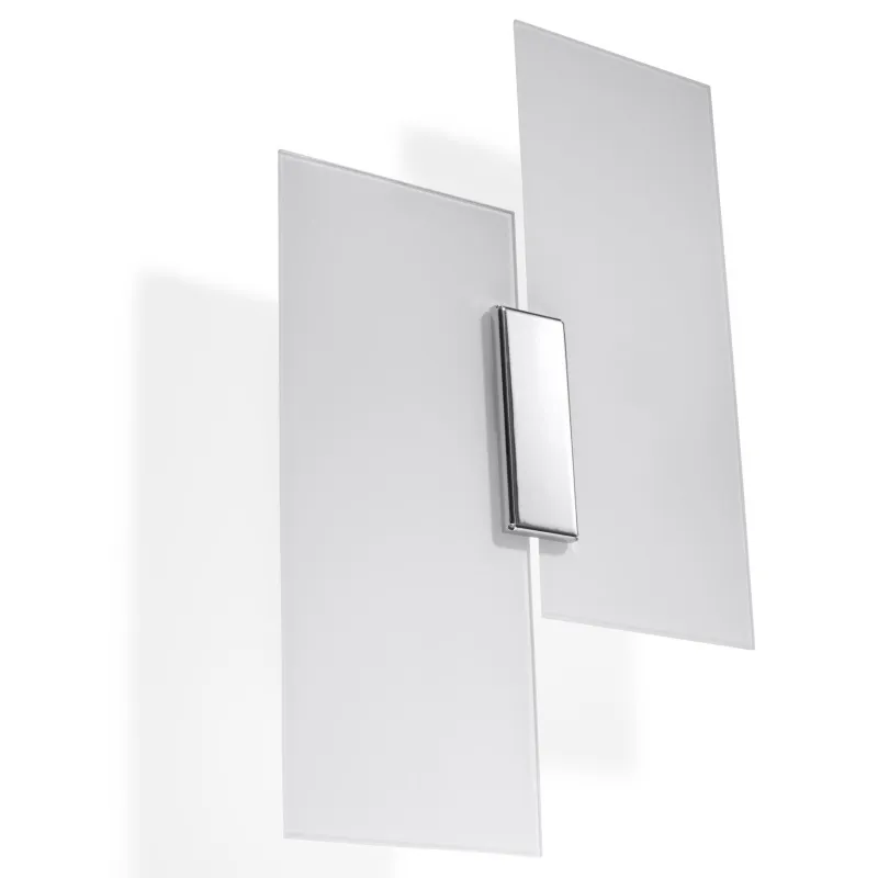 Applique FABIANO, acier/verre, blanc/chrome, E27 - Pas cher