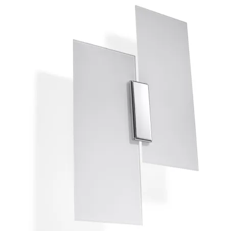 Applique FABIANO, acier/verre, blanc/chrome, E27 - Pas cher