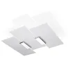 Plafonnier FABIANO, acier/verre, blanc/chrome, E27 - Pas cher