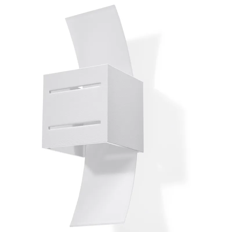 Applique LORETO, aluminium/verre, blanc - Pas cher