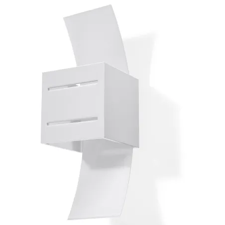 Applique LORETO, aluminium/verre, blanc - Pas cher