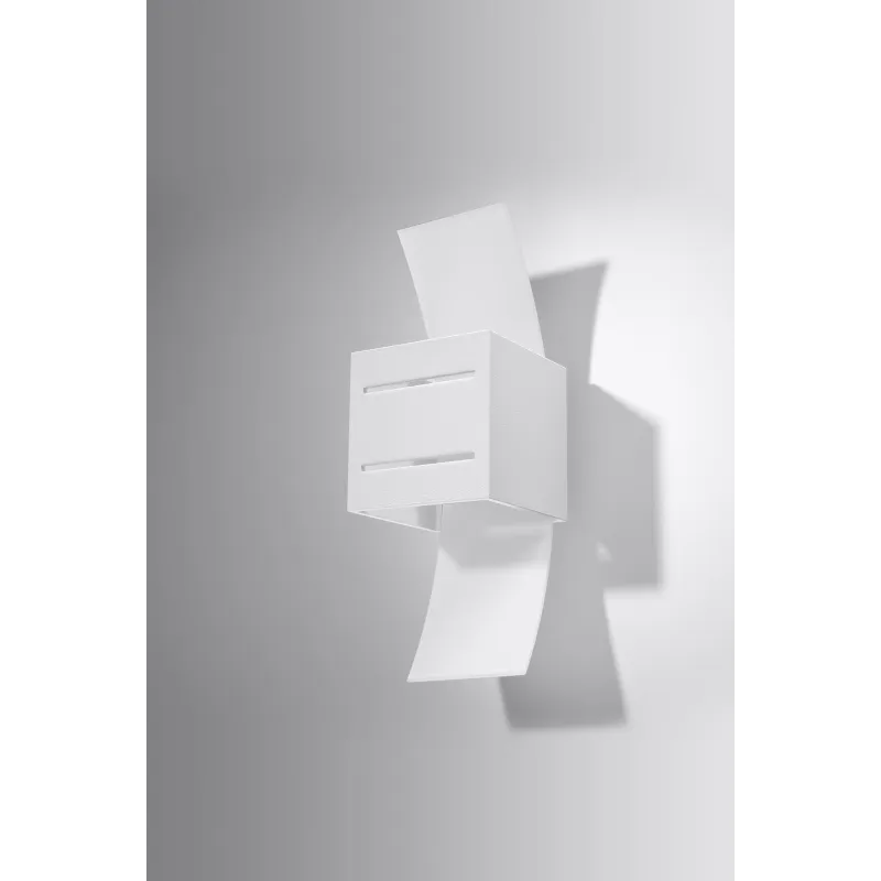 Applique LORETO, aluminium/verre, blanc - Pas cher