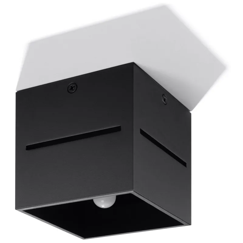 Plafonnier LOBO, aluminium, noir - Pas cher