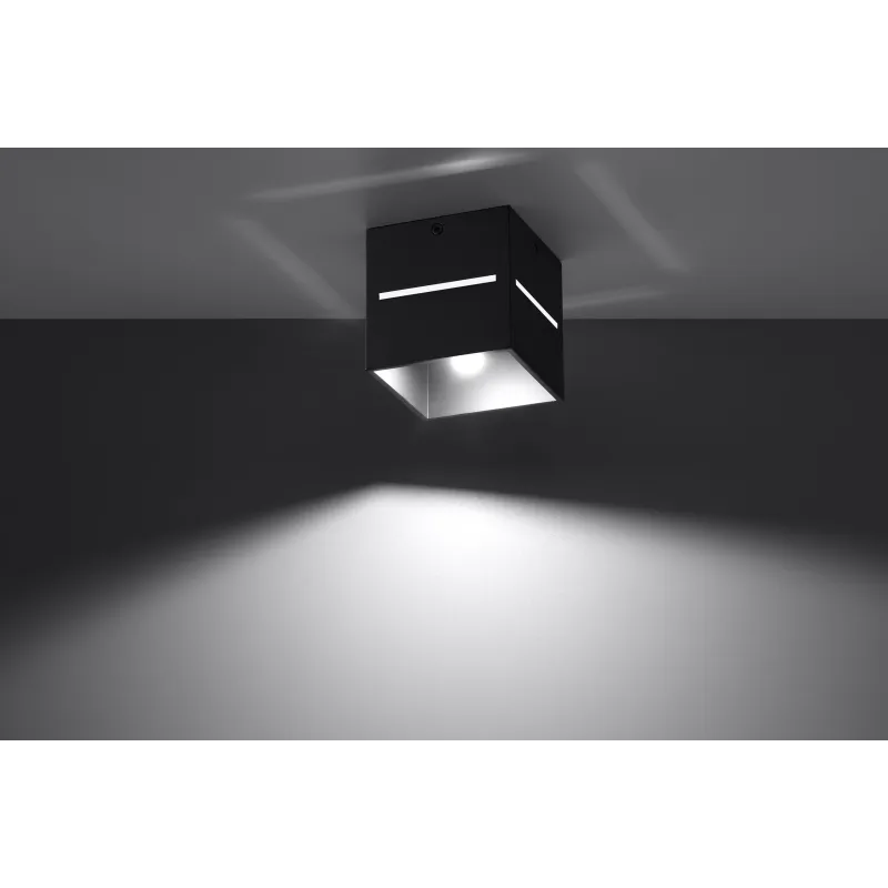 Plafonnier LOBO, aluminium, noir - Pas cher
