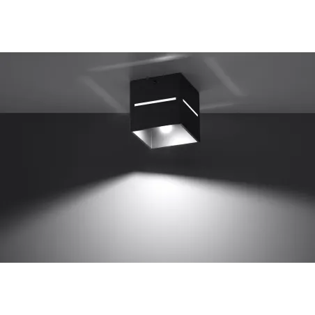 Plafonnier LOBO, aluminium, noir - Pas cher