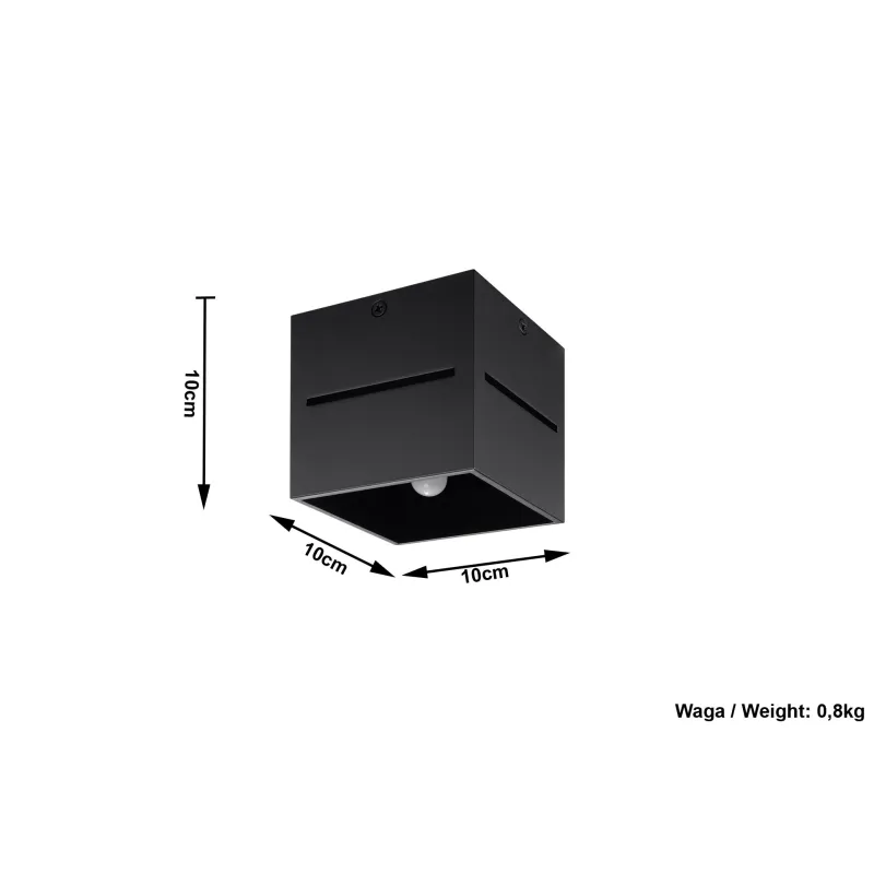 Plafonnier LOBO, aluminium, noir - Pas cher
