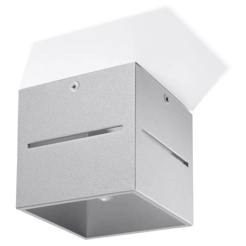 Plafonnier LOBO, aluminium, gris - Pas cher