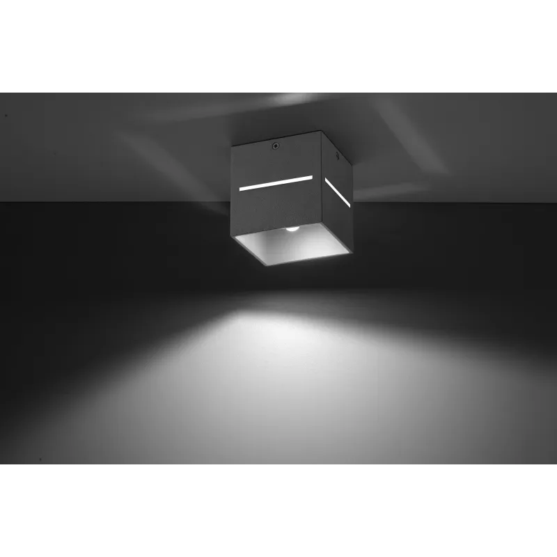 Plafonnier LOBO, aluminium, gris - Pas cher