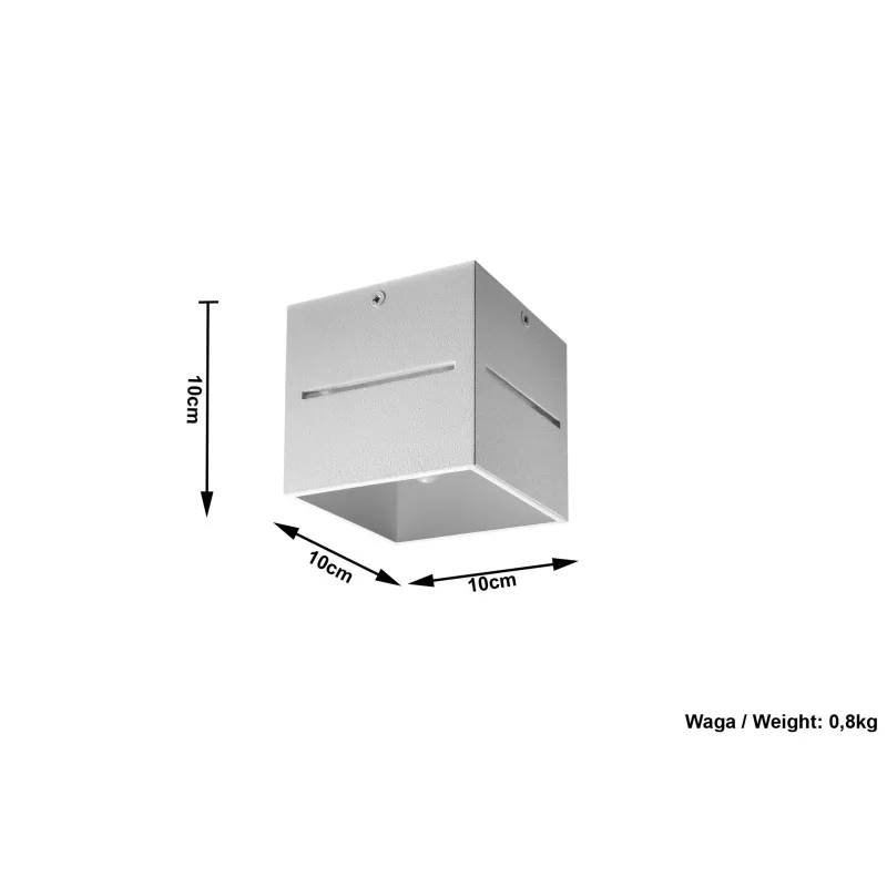 Plafonnier LOBO, aluminium, gris - Pas cher
