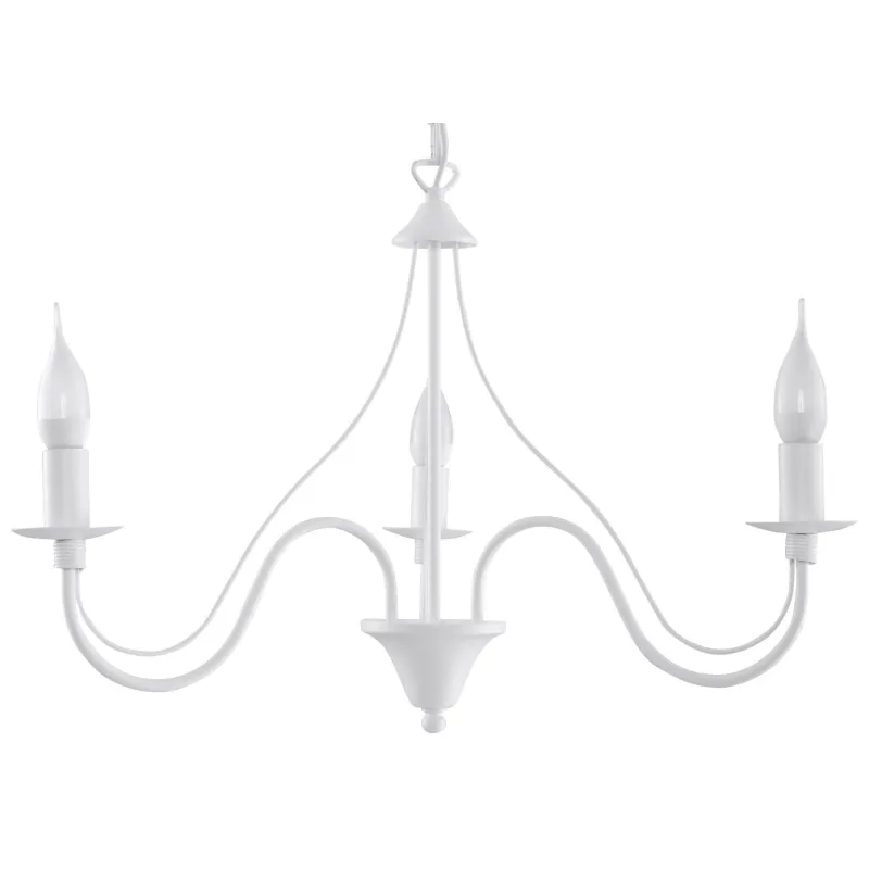 Chandelier MINERWA 3, acier, blanc - Pas cher