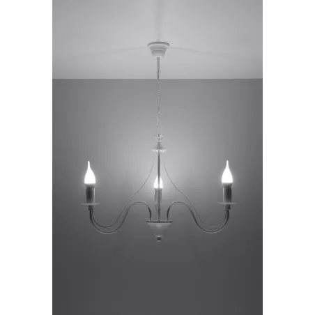 Chandelier MINERWA 3, acier, blanc - Pas cher