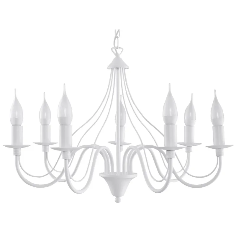 Chandelier MINERWA 7, acier, blanc - Pas cher