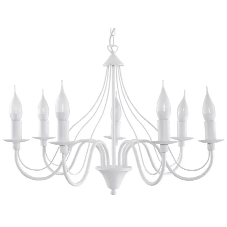 Chandelier MINERWA 7, acier, blanc - Pas cher