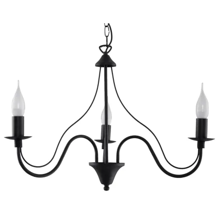 Chandelier MINERWA 3, acier, noir - Pas cher