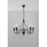Chandelier MINERWA 5, acier, noir - Pas cher