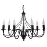 Chandelier MINERWA 7, acier, noir - Pas cher