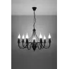 Chandelier MINERWA 7, acier, noir - Pas cher