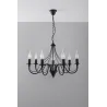 Chandelier MINERWA 7, acier, noir - Pas cher