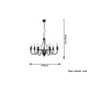 Chandelier MINERWA 7, acier, noir - Pas cher