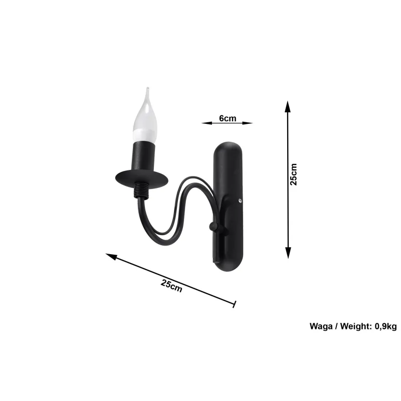 Applique MINERWA, acier, noir - Pas cher