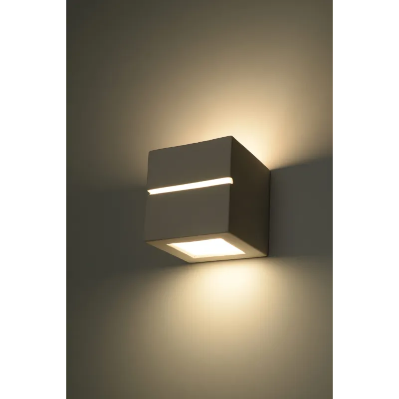 Applique céramique LEO LINE, céramique, blanc, E27 - Pas cher
