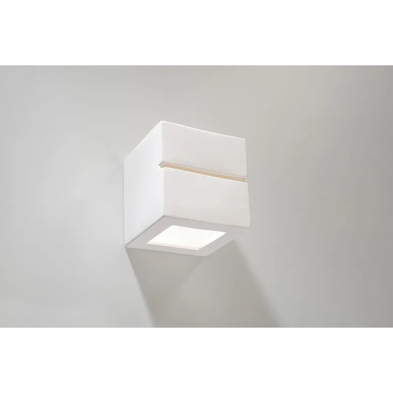 Applique céramique LEO LINE, céramique, blanc, E27 - Pas cher