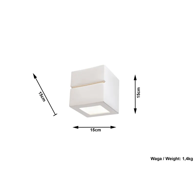Applique céramique LEO LINE, céramique, blanc, E27 - Pas cher