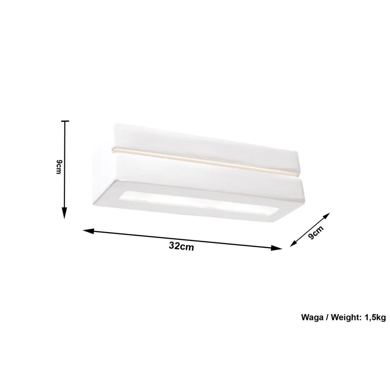 Applique céramique VEGA LINE, céramique, blanc, E27 - Pas cher