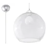 Suspension BALL, verre/acier, transparent/chrome, E27 - Pas cher