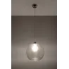 Suspension BALL, verre/acier, transparent/chrome, E27 - Pas cher