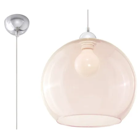 Suspension BALL, verre/acier, champagne/chrome, E27 - Pas cher