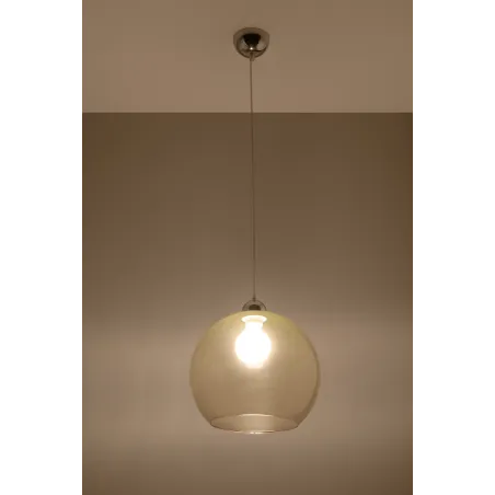 Suspension BALL, verre/acier, champagne/chrome, E27 - Pas cher