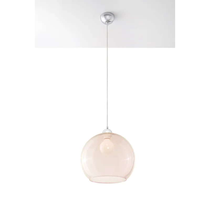 Suspension BALL, verre/acier, champagne/chrome, E27 - Pas cher