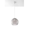 Suspension BALL, verre/acier, graphite/chrome, E27 - Pas cher