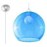 Suspension BALL, verre/acier, bleu/chrome, E27 - Pas cher